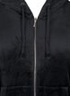 Velour cardigan med hette, Black, Packshot image number 2
