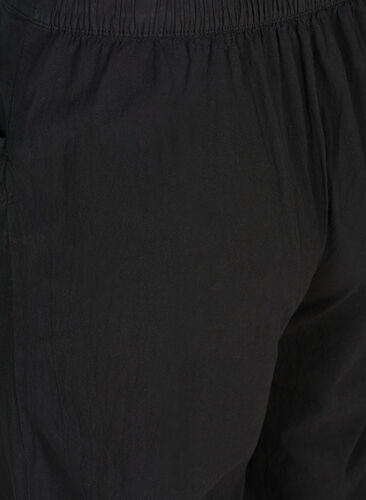 Løse culottebukser i bomull, Black, Packshot image number 3
