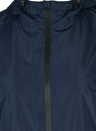 Regnjakke med justerbar bunn og hette, Navy Blazer, Packshot image number 2