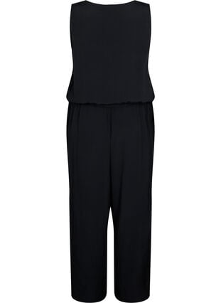 Zizzi Ermeløs jumpsuit i viskose, Black, Packshot image number 1
