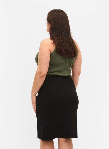 Ensfarget tettsittende skjørt, Black, Model image number 1