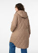 Mellomlang quiltet jakke med hette, Brun, Model image number 2