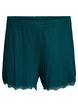 L&oslash;se nattshorts med ribbestruktur og blonderkant, Gr&oslash;nn, Packshot image number 0