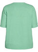 Strikket bluse med korte ermer, Gr&oslash;nn, Packshot image number 1