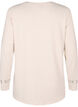 Bluse med broderidetaljer og lange ermer, Beige, Packshot image number 1