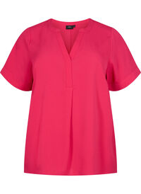 Kortermet bluse med V-hals