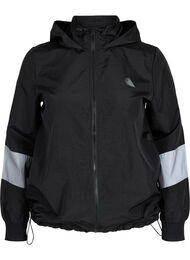 Treningsjakke med refleks og justerbar bunn, Black w. Reflex