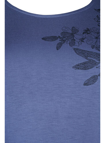 Kortermet T-skjorte i viskose med blomstermønster, Coastal Fjord Flower, Packshot image number 2