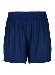Shorts i viskose med høy midje, Medieval Blue