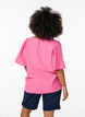 Bluse med korte, vide ermer, Rosa, Model image number 2