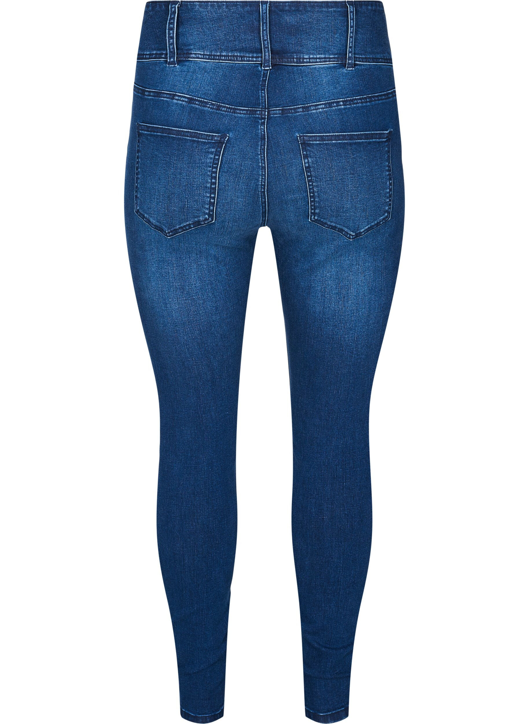 Zizzi Super slim Bea jeans med ekstra h&oslash;yt liv, Bl&aring;, Packshot image number 1