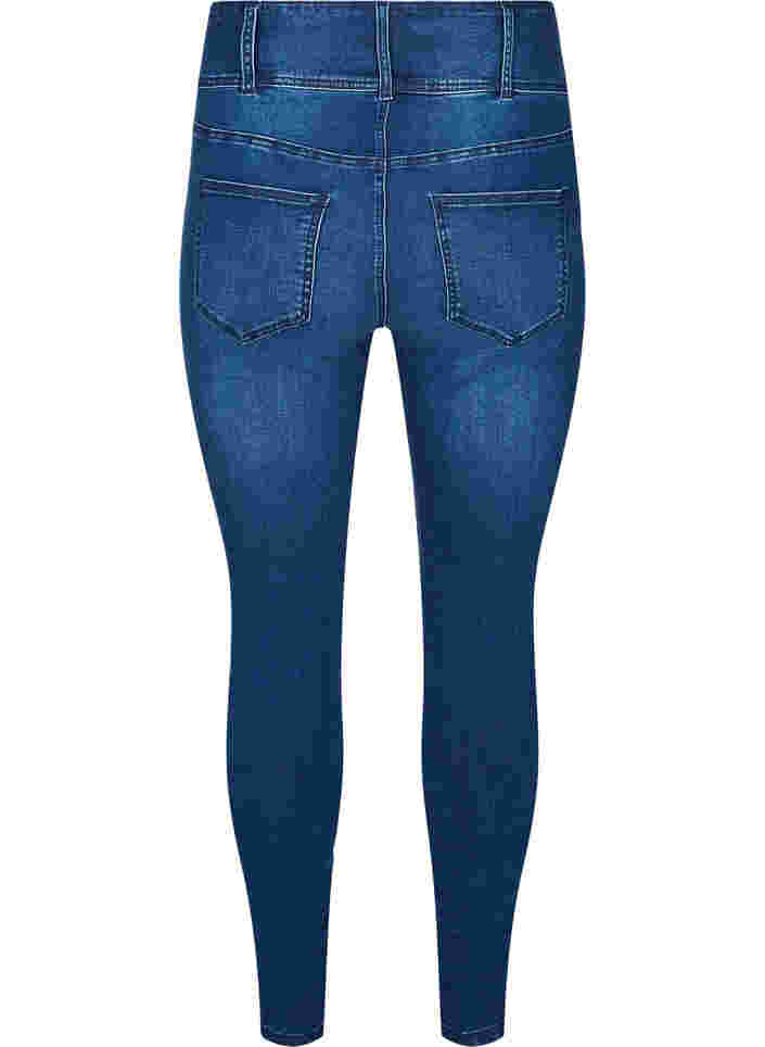 Super slim Bea jeans med ekstra høyt liv, Blue denim, Packshot image number 1