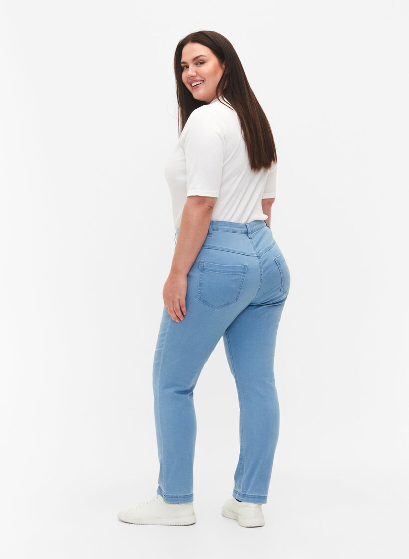 Slim fit Emily jeans med normal h&oslash;yde i livet, Bl&aring;, Model image number 1