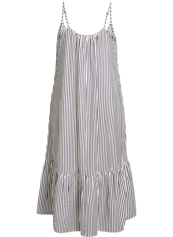 Sommerkjole med striper og A-form, Svart, Packshot image number 1