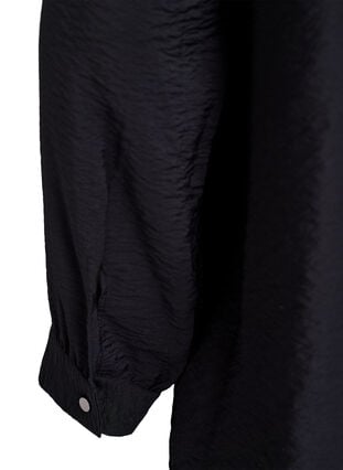 Zizzi Viskose tunika med perlebrodert krage, Black, Packshot image number 3