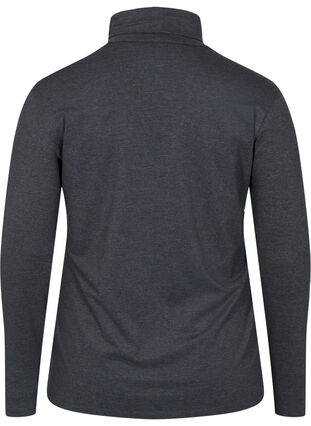 Tettsittende genser med polokrage, Dark Grey Melange, Packshot image number 1