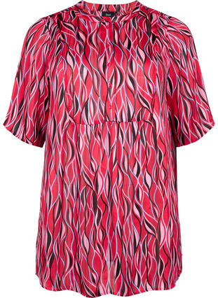 Kortermet tunika med print, Fuchsia Pink AOP, Packshot image number 0