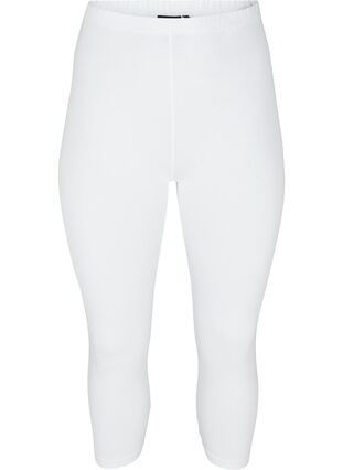 Zizzi 3/4-basisleggings, Bright White, Packshot image number 0