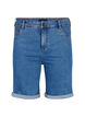 Tettsittende dongerishorts med h&oslash;y midje, Blue Denim, Packshot image number 0