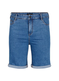 Tettsittende dongerishorts med høy midje, Blue Denim