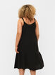 Ensfarget kjole med stropper i bomull, Black, Model image number 1
