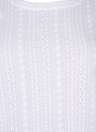 Kortermet bluse med teksturmønster, Bright White, Packshot image number 2
