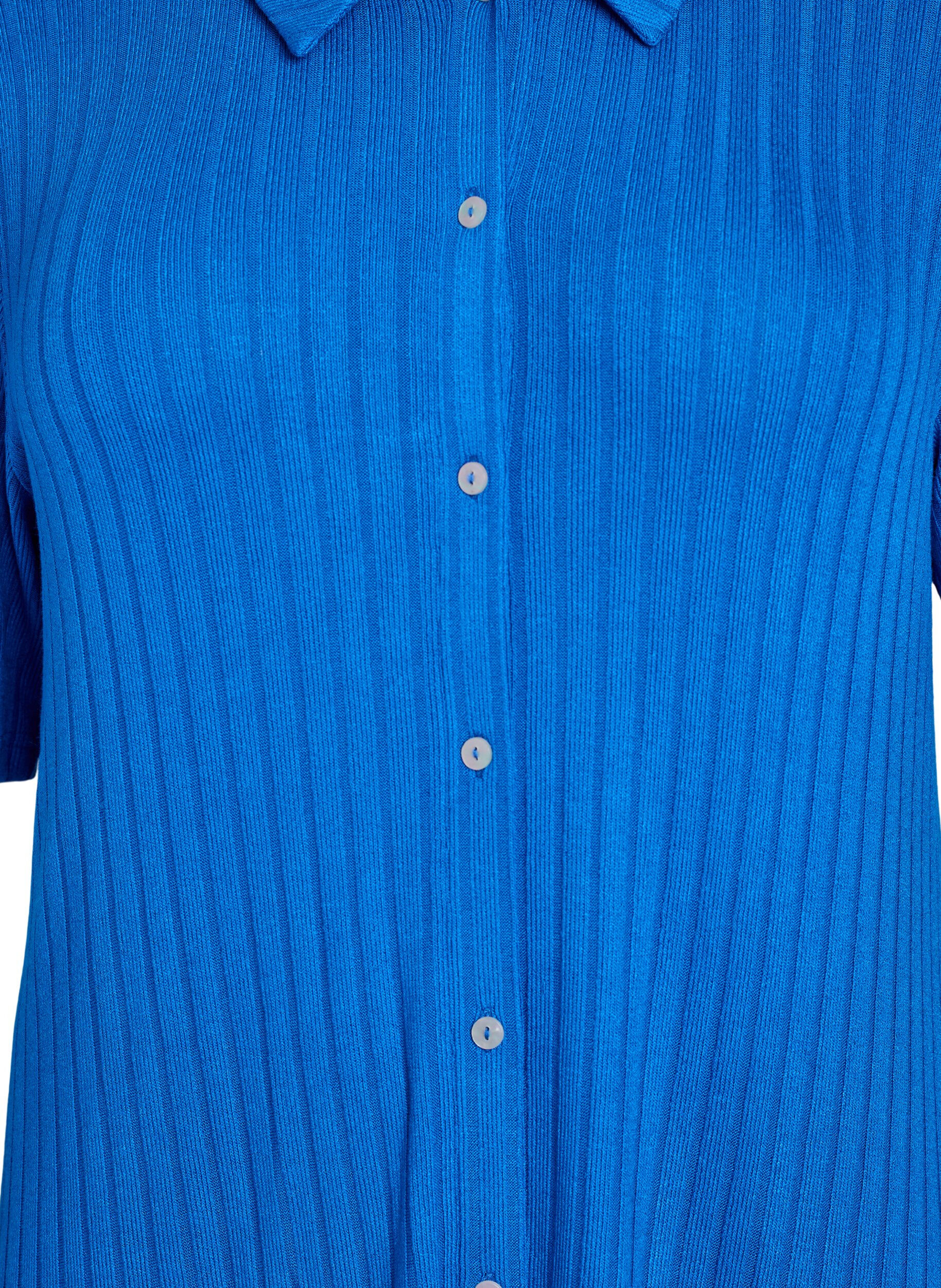 Zizzi Knelang skjortekjole i jersey med korte ermer, Bl&aring;, Packshot image number 2