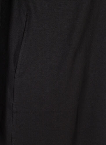Bomullskjole med 3/4-ermer og lommer, Black, Packshot image number 3