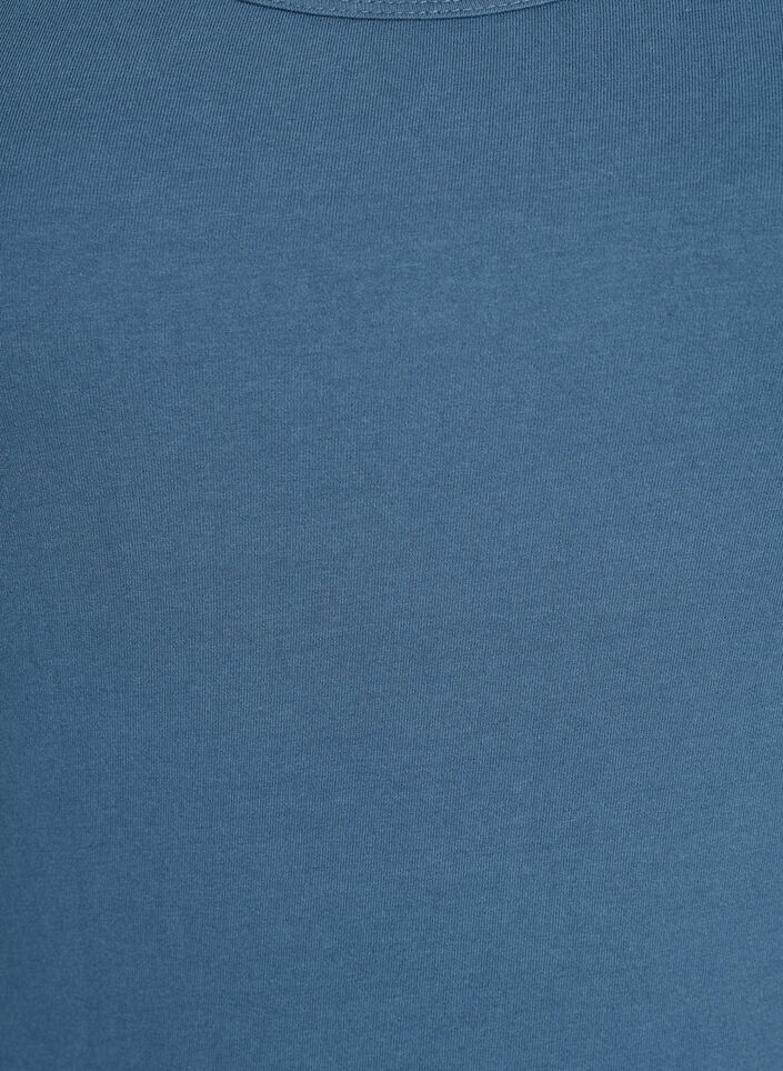 Ensfarget basic topp i bomull, Gr&aring;, Packshot image number 2