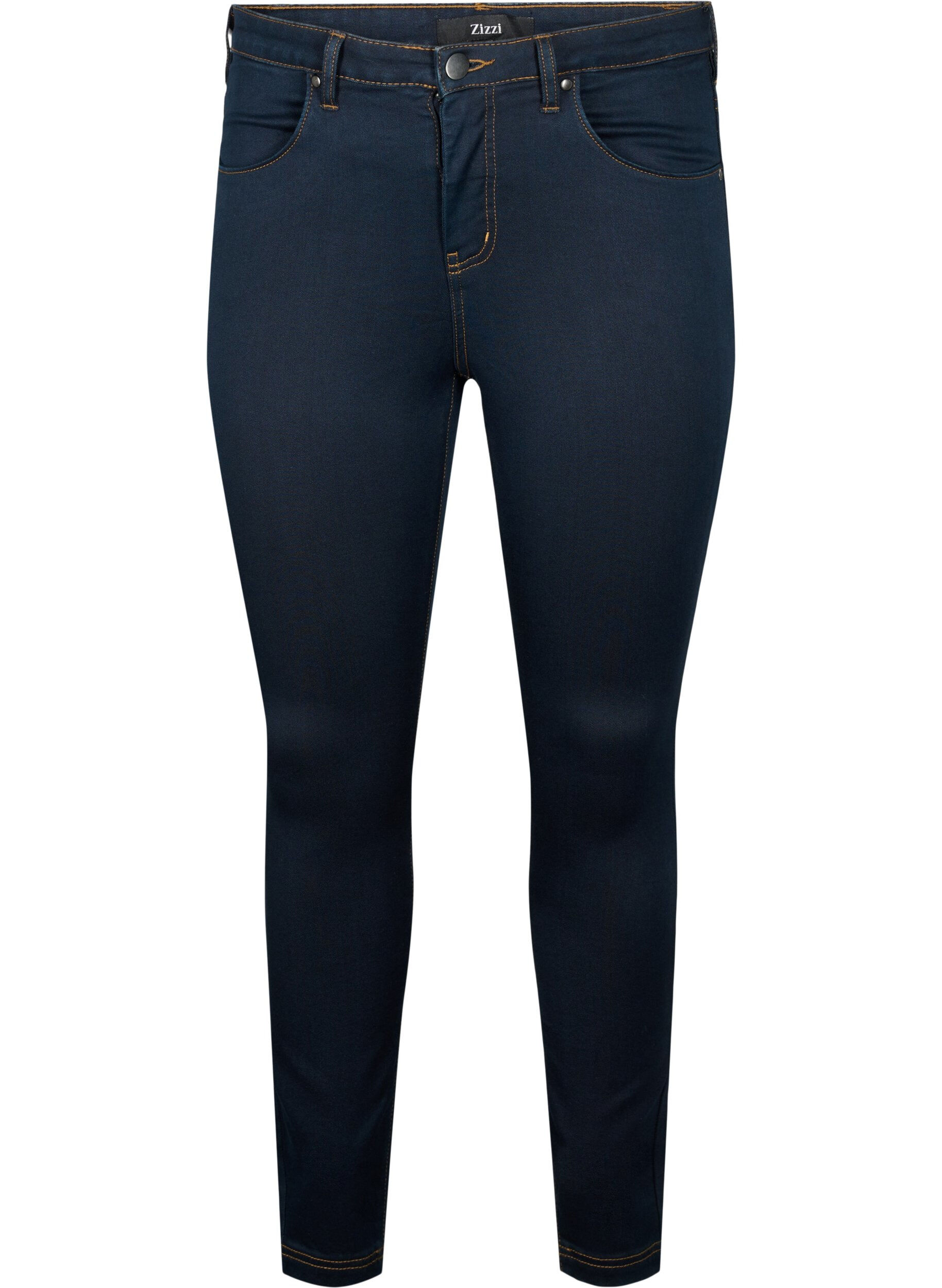ZizziSuper slim Amy jeans med h&oslash;yt liv, Tobacco Un, Packshot image number 0