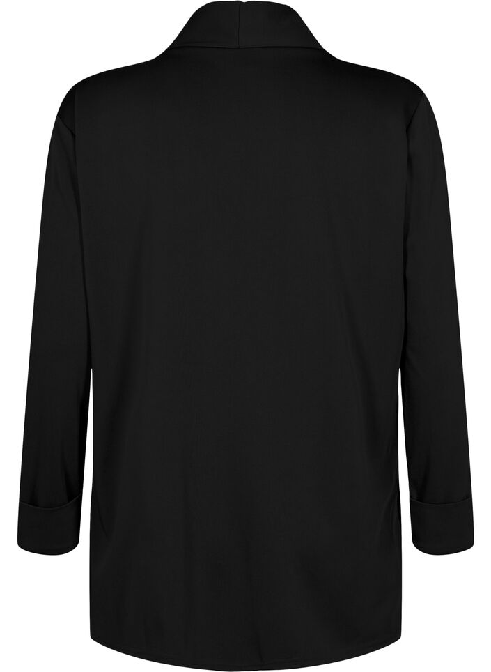 Åpen blazer med 3/4-ermer, Black, Packshot image number 1