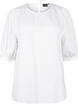 Viskosebluse med 1/2-ermer, Bright White, Packshot image number 0