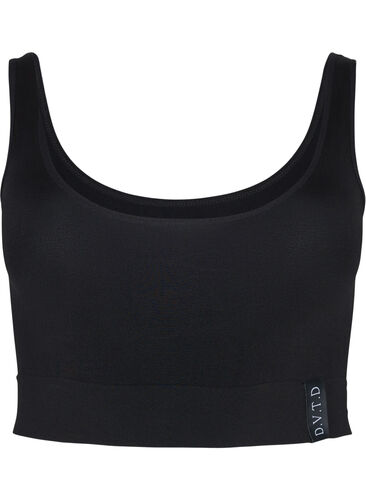 Sømløs BH med rund hals, Black, Packshot image number 0