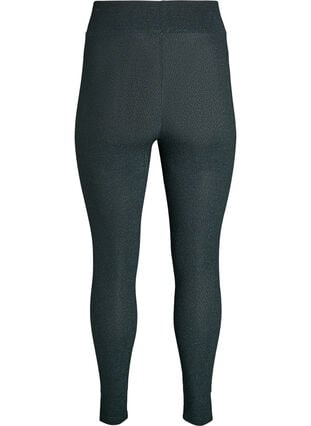 Zizzi Glittermønstrede leggings, Grønn, Packshot image number 1