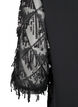 Festbluse med paljettfrynser og 3/4-ermer., Black, Packshot image number 3