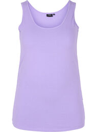 Ensfarget basistopp i bomull, Paisley Purple