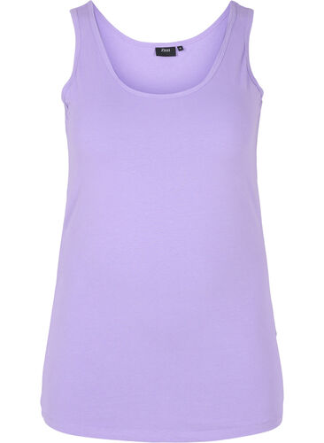 Ensfarget basistopp i bomull, Paisley Purple, Packshot image number 0