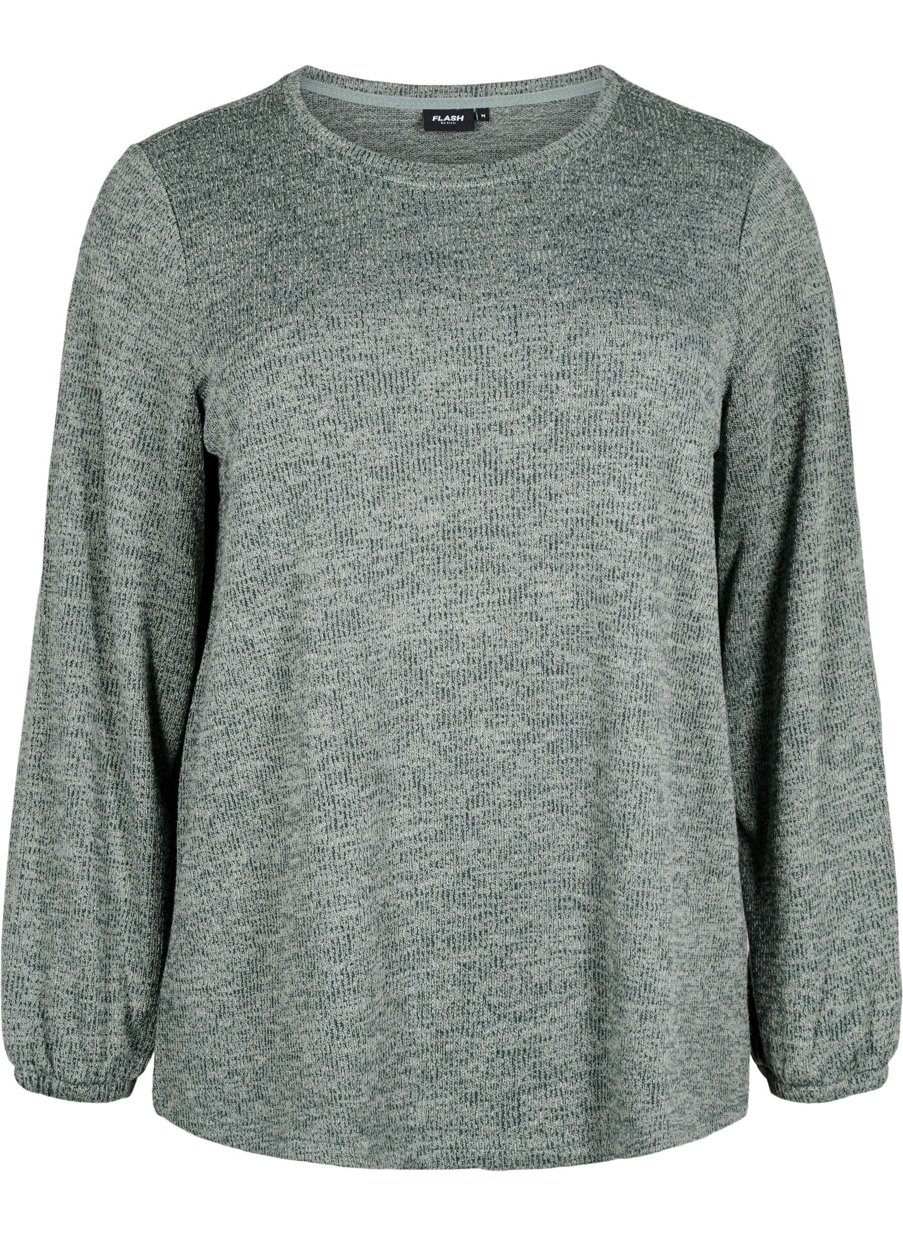 Zizzi FLASH - Jerseybluse med lange ermer, Gr&oslash;nn, Packshot image number 0