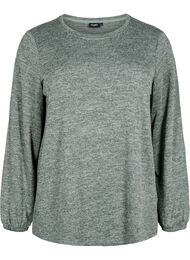 FLASH - Jerseybluse med lange ermer, Balsam Green Melange