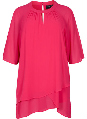 Chiffonbluse med 3/4-ermer, Love Potion, Packshot image number 0