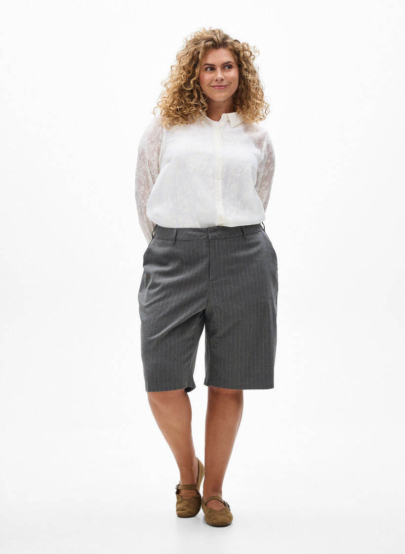 Skjorte med tone-i-tone-mønster, Off White, Model