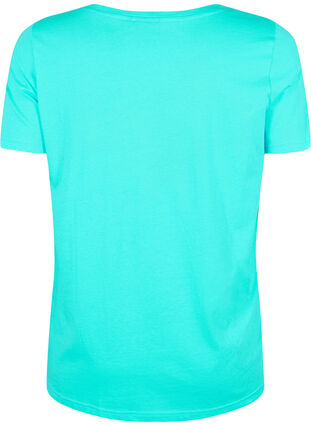 T-skjorte i bomull med trykk, Turquoise SUN, Packshot image number 1
