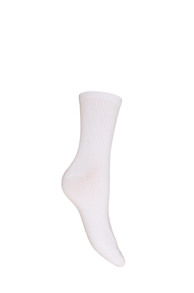 Bomullssokker med m&oslash;nster, Hvit, Packshot image number 1