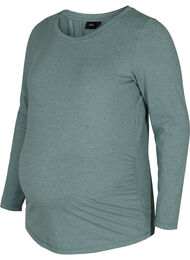 Basisbluse til gravide med lange ermer, Silver Pine
