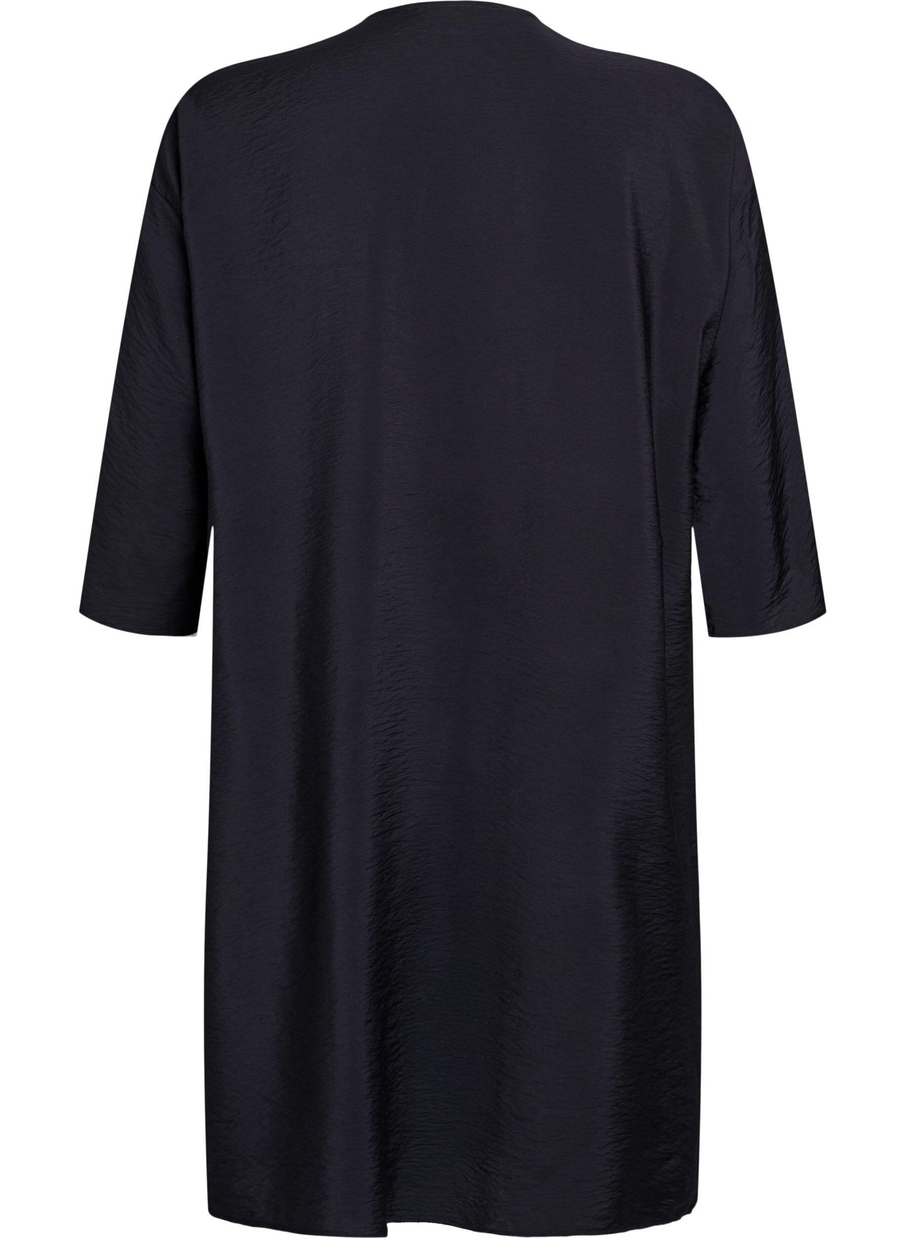 Zizzi Kimono i viskose med 3/4 ermer, Svart, Packshot image number 1