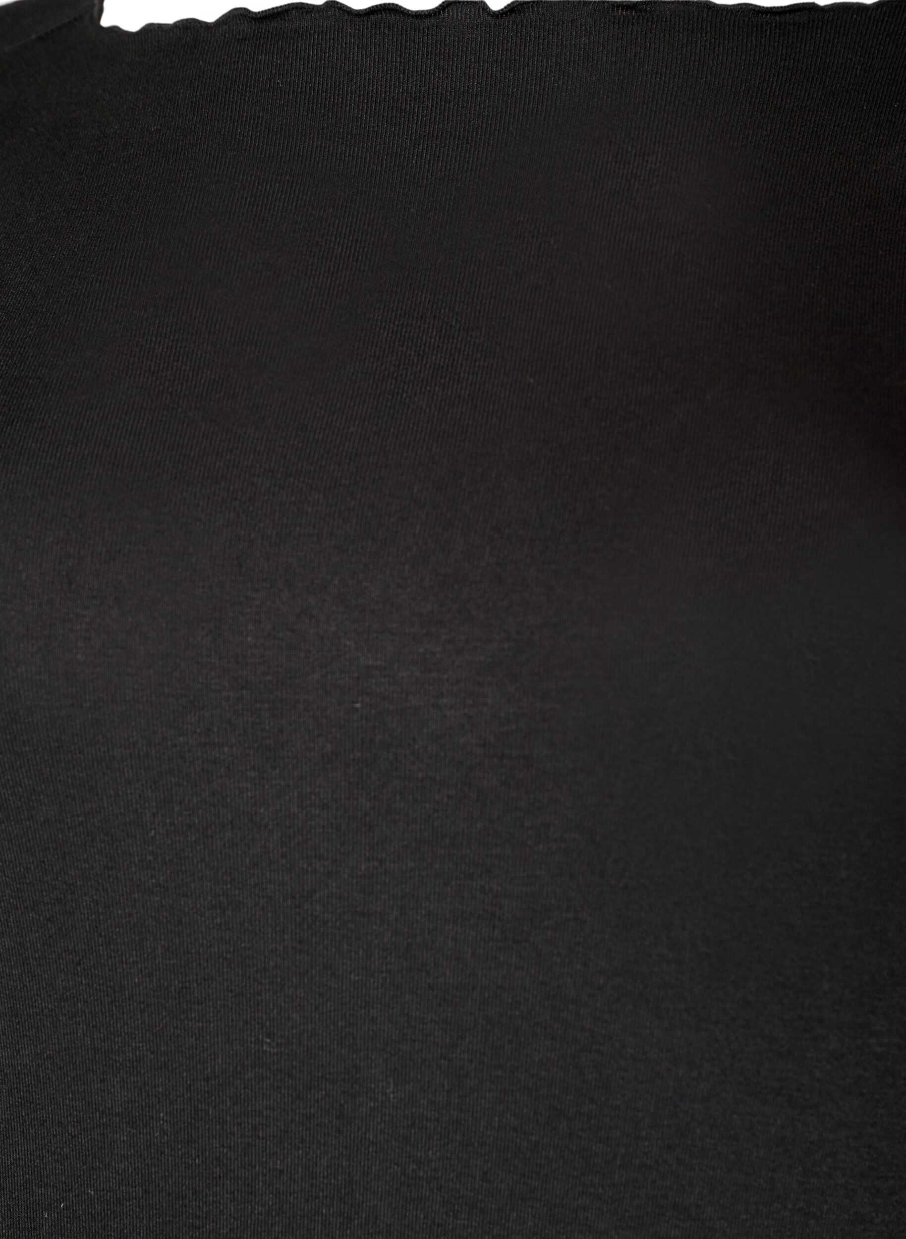 ZizziViskose nattopp med lange ermer, Svart, Packshot image number 2