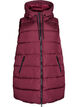 Lang vest med hette og lommer, R&oslash;d, Packshot image number 0