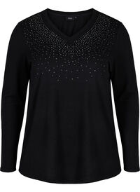 Bluse med similisten og lange ermer