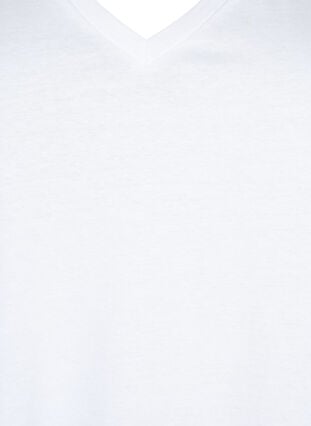 T-skjorte av bomull med korte blondeermer, Bright White, Packshot image number 2