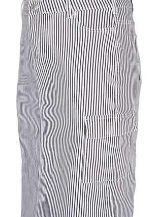 Stripete blyantskjørt med lommer, Black & White Stripe, Packshot image number 2